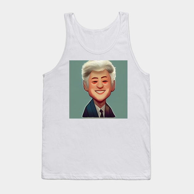 Bill Clinton | Cartoon Portrait Tank Top by Classical